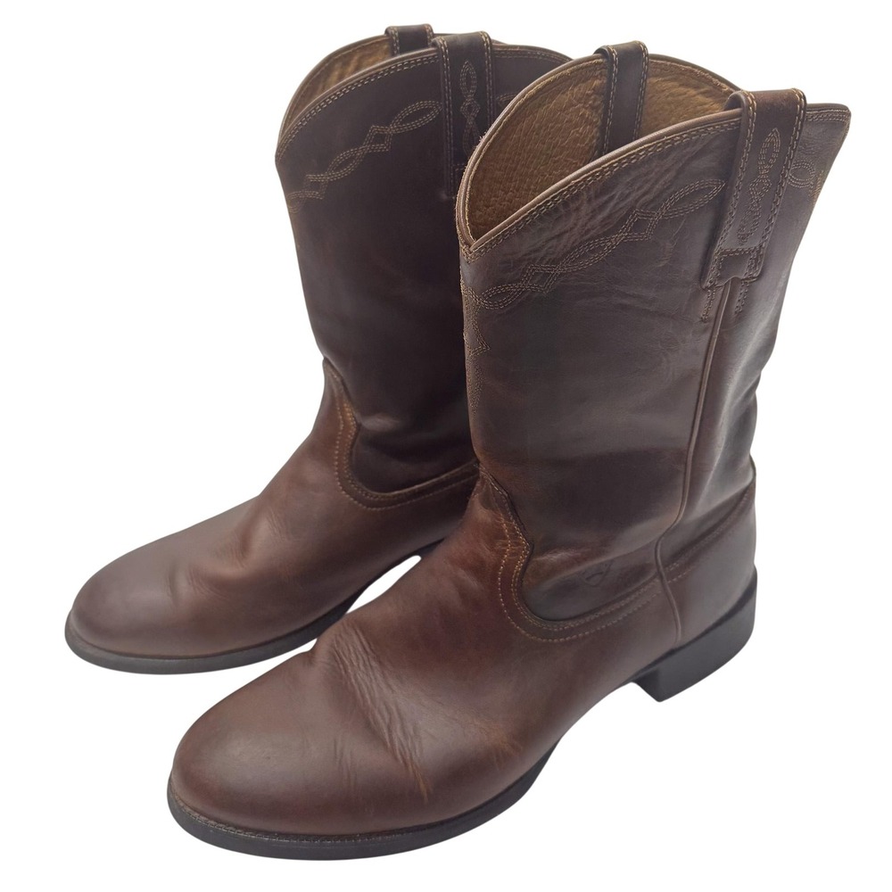 Ariat Heritage Roper Cowboy Boots Mens 14D Brown Leather Western 10002284 35525